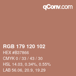 Farbcode: RGB 179 120 102 | qconv.com