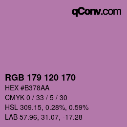 Farbcode: RGB 179 120 170 | qconv.com