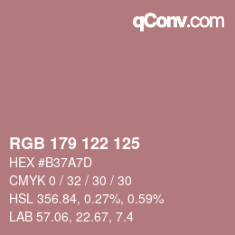 颜色代码: RGB 179 122 125 | qconv.com