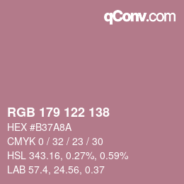 颜色代码: RGB 179 122 138 | qconv.com