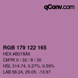 Farbcode: RGB 179 122 165 | qconv.com