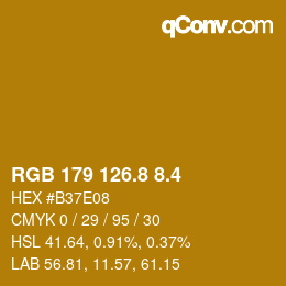 カラーコード: RGB 179 126.8 8.4 | qconv.com