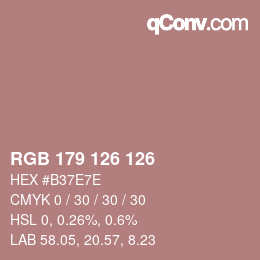 Color code: RGB 179 126 126 | qconv.com