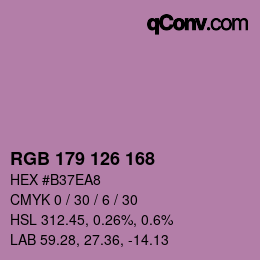 Color code: RGB 179 126 168 | qconv.com