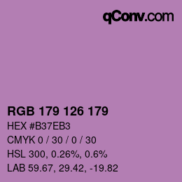 Color code: RGB 179 126 179 | qconv.com