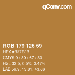 Color code: RGB 179 126 59 | qconv.com