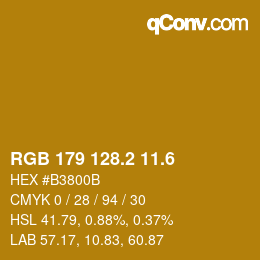 カラーコード: RGB 179 128.2 11.6 | qconv.com
