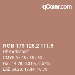 カラーコード: RGB 179 128.2 111.6 | qconv.com
