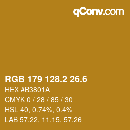 カラーコード: RGB 179 128.2 26.6 | qconv.com