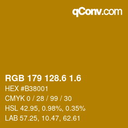 カラーコード: RGB 179 128.6 1.6 | qconv.com
