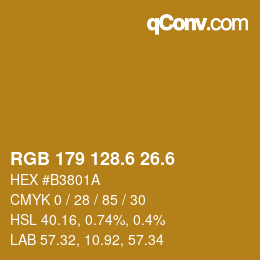 カラーコード: RGB 179 128.6 26.6 | qconv.com