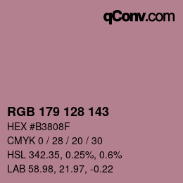 Farbcode: RGB 179 128 143 | qconv.com