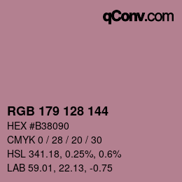 颜色代码: RGB 179 128 144 | qconv.com