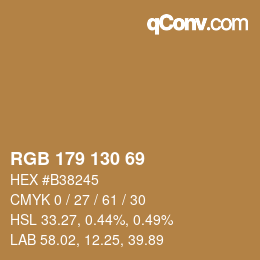 Color code: RGB 179 130 69 | qconv.com