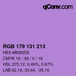 カラーコード: RGB 179 131 213 | qconv.com