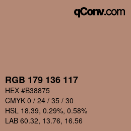 Farbcode: RGB 179 136 117 | qconv.com
