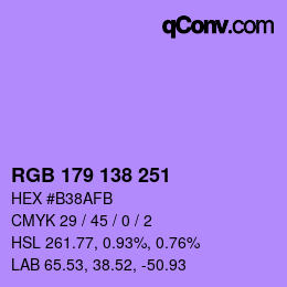 Farbcode: RGB 179 138 251 | qconv.com