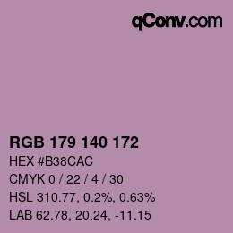 颜色代码: RGB 179 140 172 | qconv.com