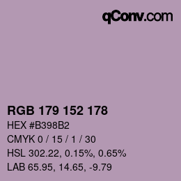 カラーコード: RGB 179 152 178 | qconv.com