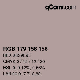 颜色代码: RGB 179 158 158 | qconv.com