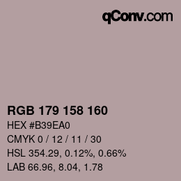 Código de color: RGB 179 158 160 | qconv.com