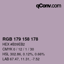 カラーコード: RGB 179 158 178 | qconv.com
