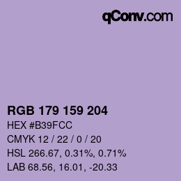 Farbcode: RGB 179 159 204 | qconv.com