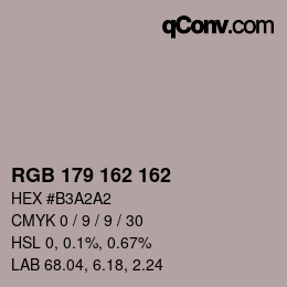 カラーコード: RGB 179 162 162 | qconv.com