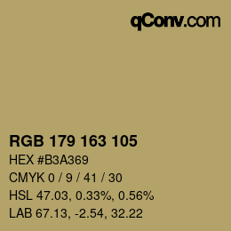 カラーコード: RGB 179 163 105 | qconv.com