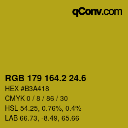 カラーコード: RGB 179 164.2 24.6 | qconv.com