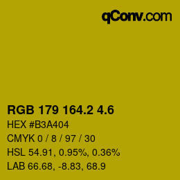 カラーコード: RGB 179 164.2 4.6 | qconv.com