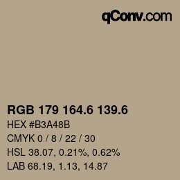 カラーコード: RGB 179 164.6 139.6 | qconv.com