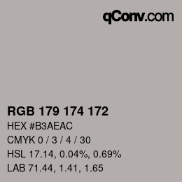 カラーコード: RGB 179 174 172 | qconv.com