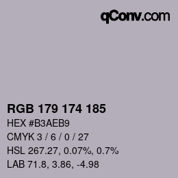 Color code: RGB 179 174 185 | qconv.com