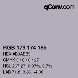 カラーコード: RGB 179 174 185 | qconv.com