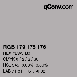 颜色代码: RGB 179 175 176 | qconv.com