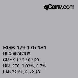 Farbcode: RGB 179 176 181 | qconv.com