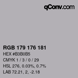 颜色代码: RGB 179 176 181 | qconv.com
