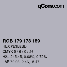 Farbcode: RGB 179 178 189 | qconv.com
