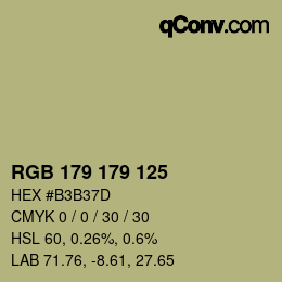 Color code: RGB 179 179 125 | qconv.com