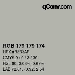 Farbcode: RGB 179 179 174 | qconv.com