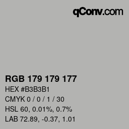 カラーコード: RGB 179 179 177 | qconv.com