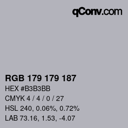 カラーコード: RGB 179 179 187 | qconv.com