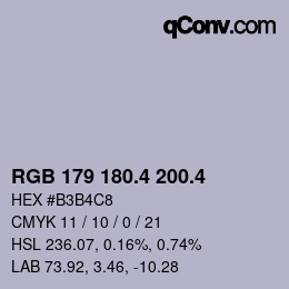 カラーコード: RGB 179 180.4 200.4 | qconv.com
