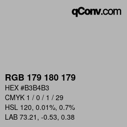 Code couleur: RGB 179 180 179 | qconv.com