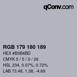 カラーコード: RGB 179 180 189 | qconv.com