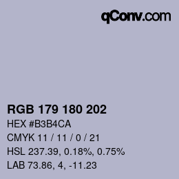 カラーコード: RGB 179 180 202 | qconv.com