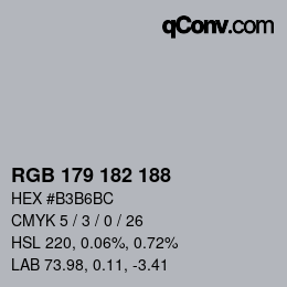 颜色代码: RGB 179 182 188 | qconv.com