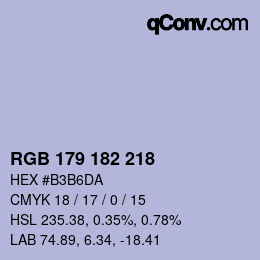 Farbcode: RGB 179 182 218 | qconv.com
