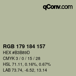 Código de color: RGB 179 184 157 | qconv.com
